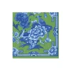 Green And Blue Plate Boxed Cocktail Napkins - 40 Per Box