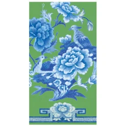Green And Blue Plate Guest Towel Napkins - 15 Per Package