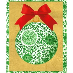 Green Ceramic Ornament Petite Boxed Christmas Cards - includes 15 cards & envelopes
