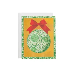 Green Ceramic Ornament Petite Boxed Christmas Cards - includes 15 cards & envelopes