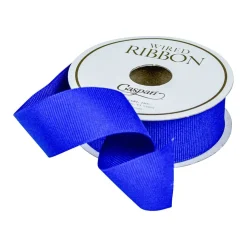 Grosgrain Ceramic Blue Wired Narrow Ribbon - 1 Spool Of Ribbon