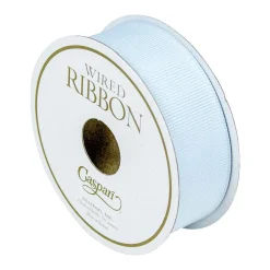 Grosgrain Light Blue Wired Narrow Ribbon - 1 Spool Of Ribbon