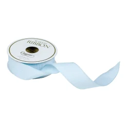 Grosgrain Light Blue Wired Narrow Ribbon - 1 Spool Of Ribbon