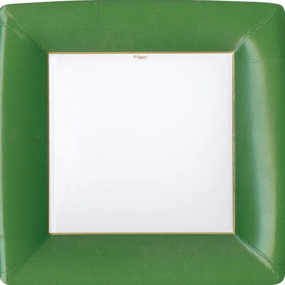 Grosgrain Paper Dinner Plates in Hunter Green - 8 Per Package