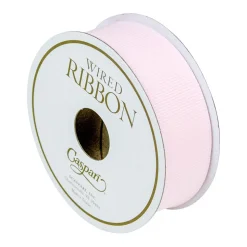 Grosgrain Powder Wired Pink Narrow Ribbon - 1 Spool Of Ribbon