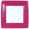 Grosgrain Square Paper Dinner Plates in Rose - 8 Per Package