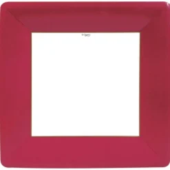 Grosgrain Square Paper Dinner Plates in Red - 8 Per Package