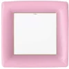 Grosgrain Square Paper Dinner Plates in Light Pink - 8 Per Package