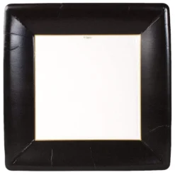 Grosgrain Square Paper Dinner Plates in Black - 8 Per Package
