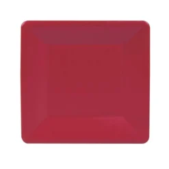 Grosgrain Square Paper Salad & Dessert Plates in Red - 8 Per Package