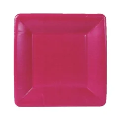 Grosgrain Square Paper Salad & Dessert Plates in Rose - 8 Per Package