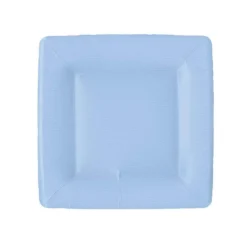 Grosgrain Square Paper Salad & Dessert Plates in Light Blue - 8 Per Package