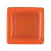 Grosgrain Square Paper Salad & Dessert Plates in Deep Orange - 8 Per Package