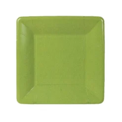 Grosgrain Square Paper Salad & Dessert Plates in Moss Green - 8 Per Package