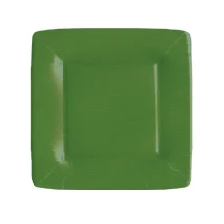 Grosgrain Square Paper Salad & Dessert Plates in Hunter Green - 8 Per Package