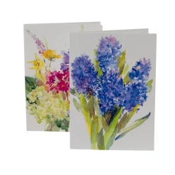 Handpainted Spring Flowers Assorted Boxed Note Cards - 8 Note Cards & 8 Envelopes