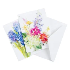 Handpainted Spring Flowers Assorted Boxed Note Cards - 8 Note Cards & 8 Envelopes