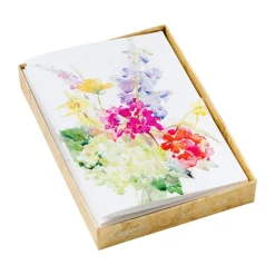 Handpainted Spring Flowers Assorted Boxed Note Cards - 8 Note Cards & 8 Envelopes
