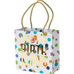 Happy Birthday Confetti Small Square Gift Bag - 1 Each