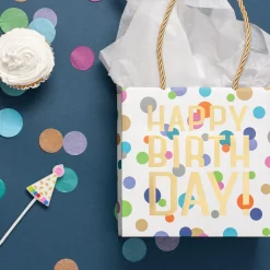 Happy Birthday Confetti Small Square Gift Bag - 1 Each