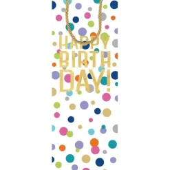 Happy Birthday Confetti Wine & Bottle Gift Bag - 1 Each