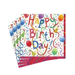 Happy Birthday Paper Cocktail Napkins - 20 Per Package