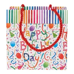 Happy Birthday Small Square Gift Bags - One Gift Bag Included