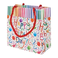 Happy Birthday Small Square Gift Bags - One Gift Bag Included