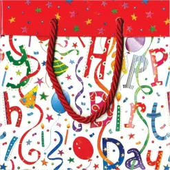 Happy Birthday Small Square Gift Bag - 1 Each