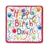 Happy Birthday Square Paper Salad & Dessert Plates - 8 Per Package