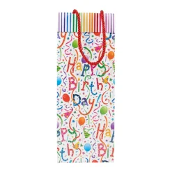 Happy Birthday Wine & Bottle Gift Bags - One Gift Bag Included