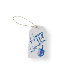 Happy Hanukkah Classic Foil Gift Tags - 4 Per Package