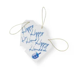Happy Hanukkah Classic Foil Gift Tags - 4 Per Package