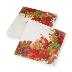 Harvest Garland White Luncheon Napkins - 20 Per Package