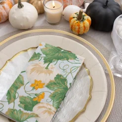 Heirloom Pumpkins Paper Guest Towel Napkins in Grey & White - 15 Per Package