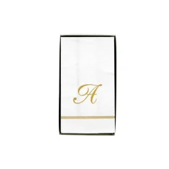 Hemstitch Script Initial Guest Towel Napkins - 40 Per Box