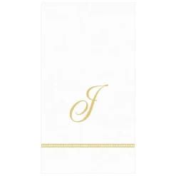 Hemstitch Script Single Initial Paper Guest Towel Napkins - 15 Per Package