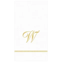 Hemstitch Script Single Initial Paper Guest Towel Napkins - 15 Per Package