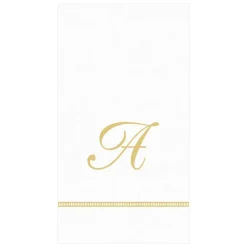 Hemstitch Script Single Initial Paper Guest Towel Napkins - 15 Per Package