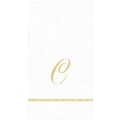 Hemstitch Script Single Initial Paper Guest Towel Napkins - 15 Per Package