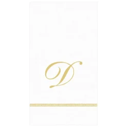 Hemstitch Script Single Initial Paper Guest Towel Napkins - 15 Per Package