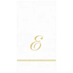 Hemstitch Script Single Initial Paper Guest Towel Napkins - 15 Per Package