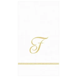 Hemstitch Script Single Initial Paper Guest Towel Napkins - 15 Per Package