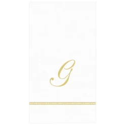 Hemstitch Script Single Initial Paper Guest Towel Napkins - 15 Per Package