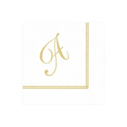 Hemstitch Script Single Initial Paper Cocktail Napkins - 20 Per Package