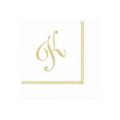 Hemstitch Script Single Initial Paper Cocktail Napkins - 20 Per Package