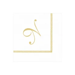 Hemstitch Script Single Initial Paper Cocktail Napkins - 20 Per Package