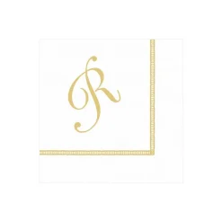 Hemstitch Script Single Initial Paper Cocktail Napkins - 20 Per Package