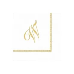 Hemstitch Script Single Initial Paper Cocktail Napkins - 20 Per Package