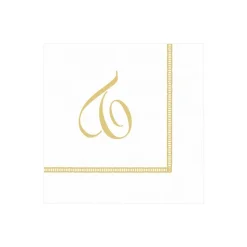 Hemstitch Script Single Initial Paper Cocktail Napkins - 20 Per Package